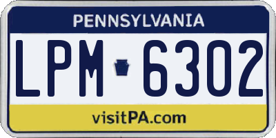 PA license plate LPM6302