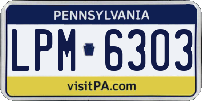 PA license plate LPM6303