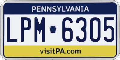 PA license plate LPM6305