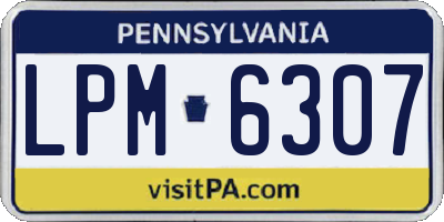 PA license plate LPM6307