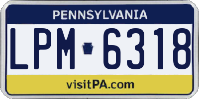 PA license plate LPM6318