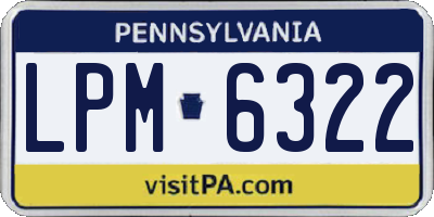 PA license plate LPM6322