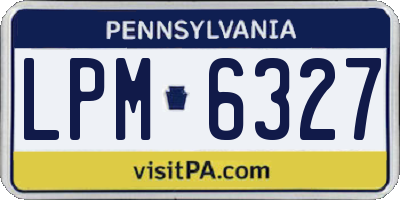 PA license plate LPM6327
