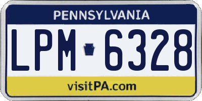 PA license plate LPM6328