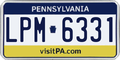 PA license plate LPM6331