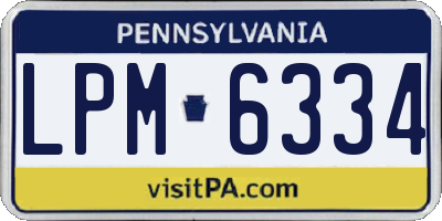 PA license plate LPM6334