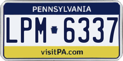 PA license plate LPM6337