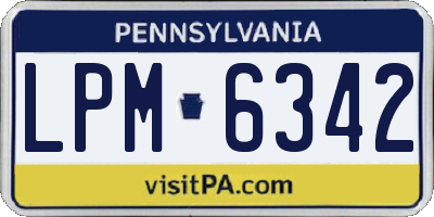PA license plate LPM6342
