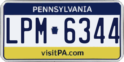 PA license plate LPM6344