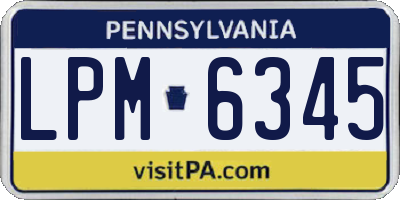 PA license plate LPM6345