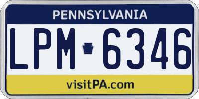 PA license plate LPM6346