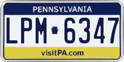 PA license plate LPM6347