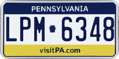 PA license plate LPM6348