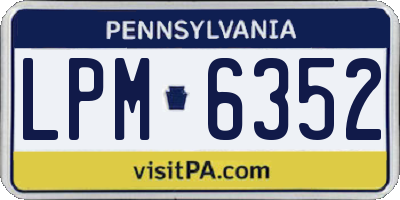 PA license plate LPM6352