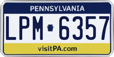 PA license plate LPM6357