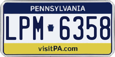 PA license plate LPM6358