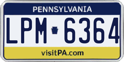 PA license plate LPM6364