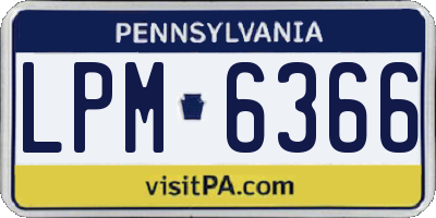PA license plate LPM6366