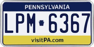 PA license plate LPM6367