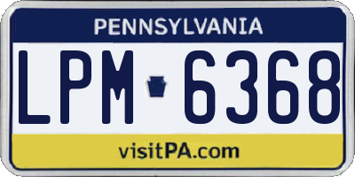 PA license plate LPM6368