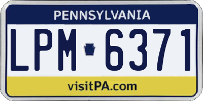 PA license plate LPM6371