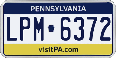 PA license plate LPM6372