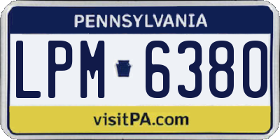PA license plate LPM6380