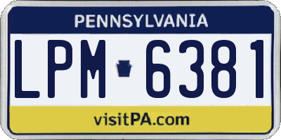 PA license plate LPM6381