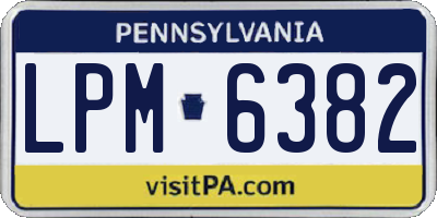 PA license plate LPM6382