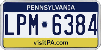 PA license plate LPM6384