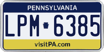 PA license plate LPM6385