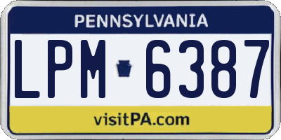 PA license plate LPM6387