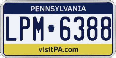 PA license plate LPM6388