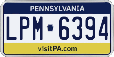 PA license plate LPM6394