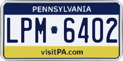 PA license plate LPM6402