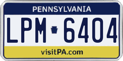 PA license plate LPM6404