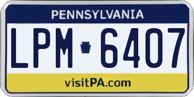 PA license plate LPM6407