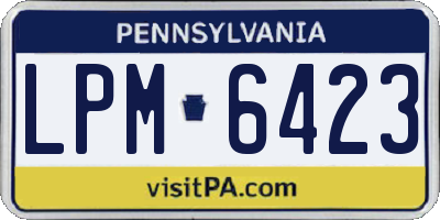 PA license plate LPM6423