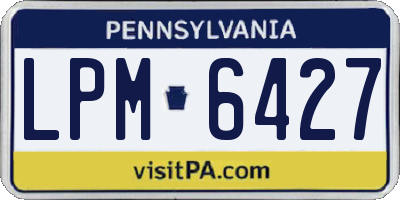 PA license plate LPM6427