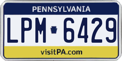 PA license plate LPM6429