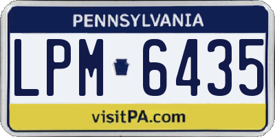 PA license plate LPM6435
