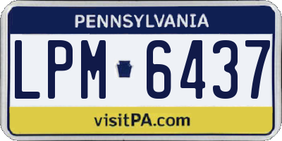 PA license plate LPM6437