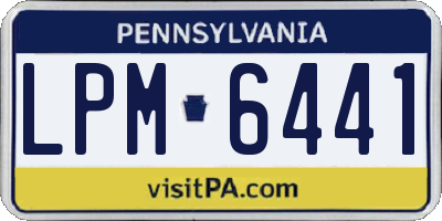 PA license plate LPM6441