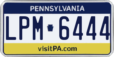 PA license plate LPM6444