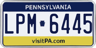PA license plate LPM6445