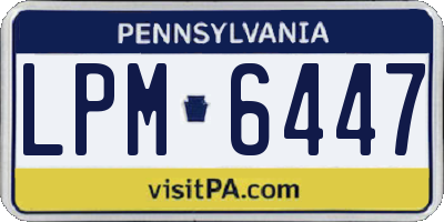 PA license plate LPM6447