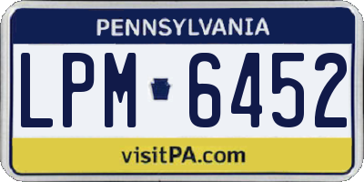 PA license plate LPM6452