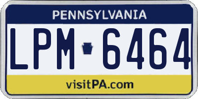 PA license plate LPM6464