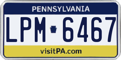 PA license plate LPM6467