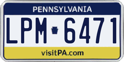 PA license plate LPM6471